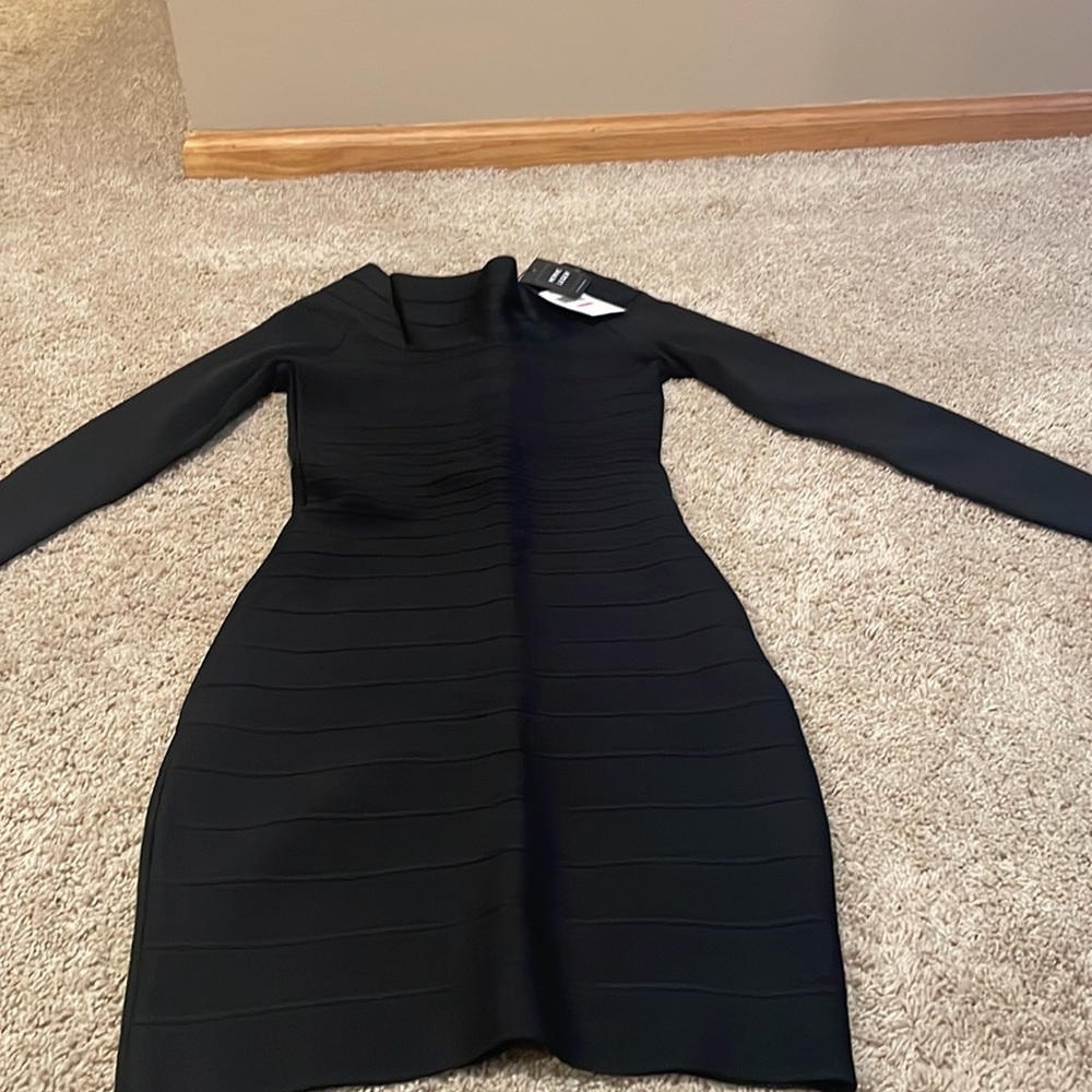 Herve Leger by Max Azria Black bodycon pencil dress